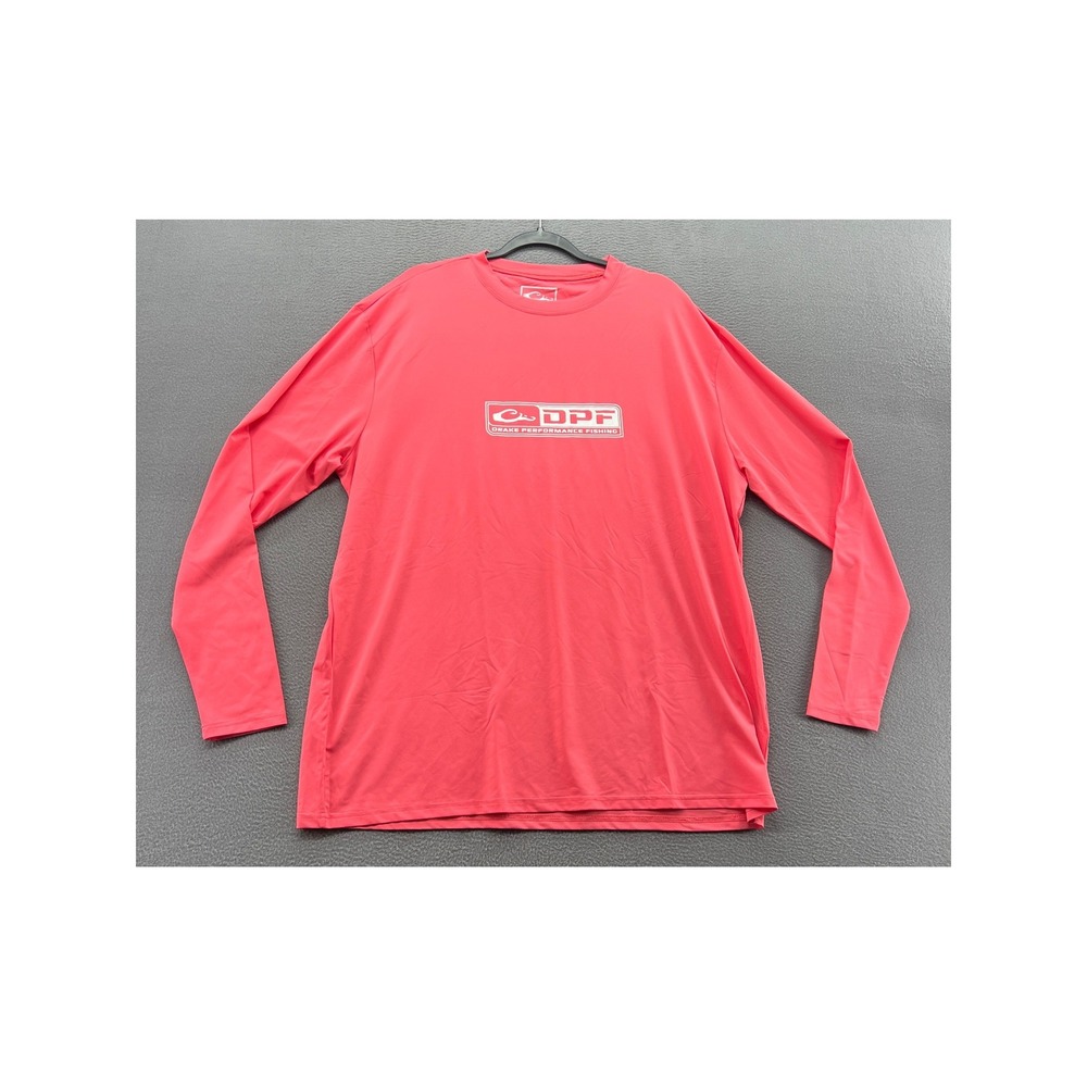 Drake Performance Fishing Shirt Mens XL Coral Pink Long Sleeve DPF1106-SGC-4